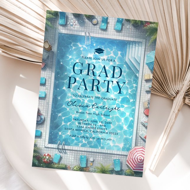 Cartes d'invitation pour une fête de fin d'études  (Créateur téléchargé)