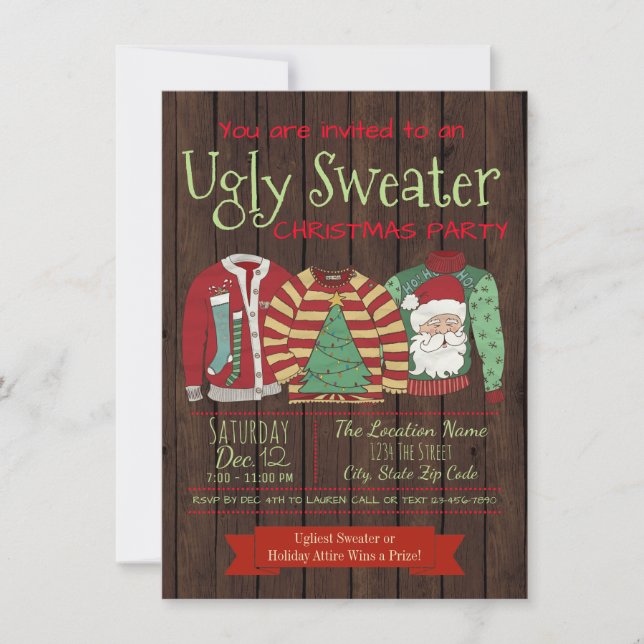 Cartes d'invitation pour une fête de Noël avec un  (Devant)