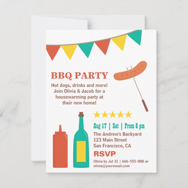 Cartes d'invitation pour une fête de pendaison de  (Devant)