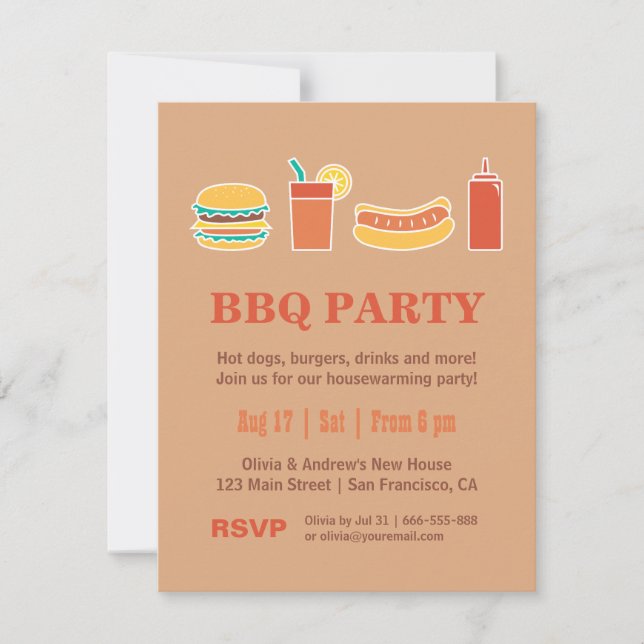 Cartes d'invitation pour une fête de pendaison de  (Devant)