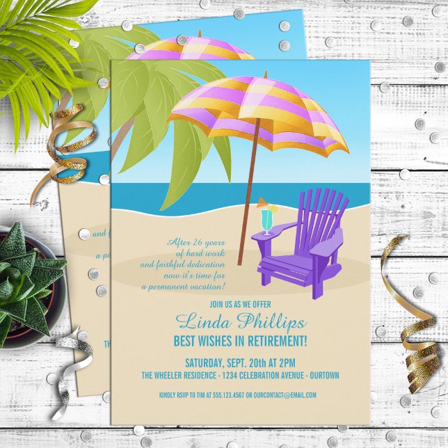 Cartes d'invitation pour une fête de retraite trop (Créateur téléchargé)