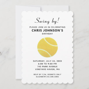 Cartes d'invitation pour une fête de tennis