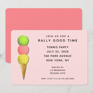Cartes d'invitation pour une fête de tennis