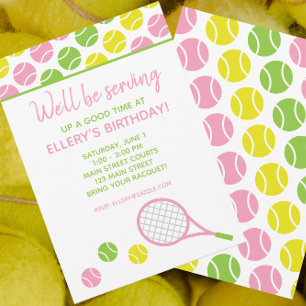 Cartes d'invitation pour une fête de tennis chic
