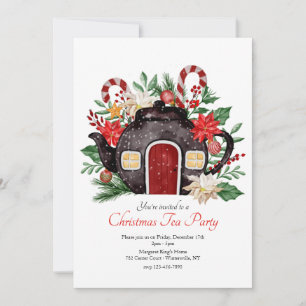 Cartes d'invitation pour une fête de thé de fêtes
