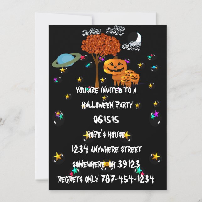 Cartes d'invitation pour une fête d'Halloween avec (Devant)