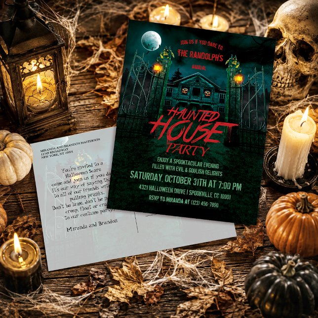 Cartes d'invitation pour une fête d'Halloween avec (Créateur téléchargé)