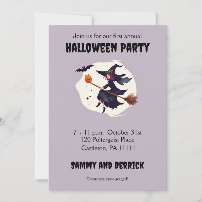 Cartes d'invitation pour une fête d'Halloween de s (Devant)
