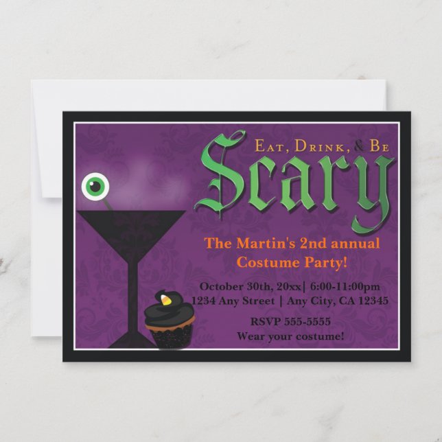 Cartes d'invitation pour une fête d'Halloween 'Man (Devant)