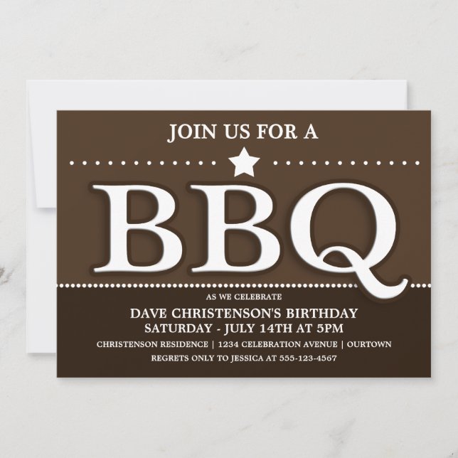Cartes d'invitation pour une fête estivale de BBQ (Devant)