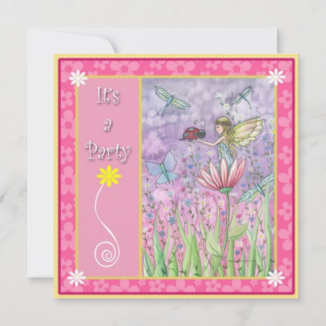 Cartes d'invitation pour une fête féerique douce (Devant)