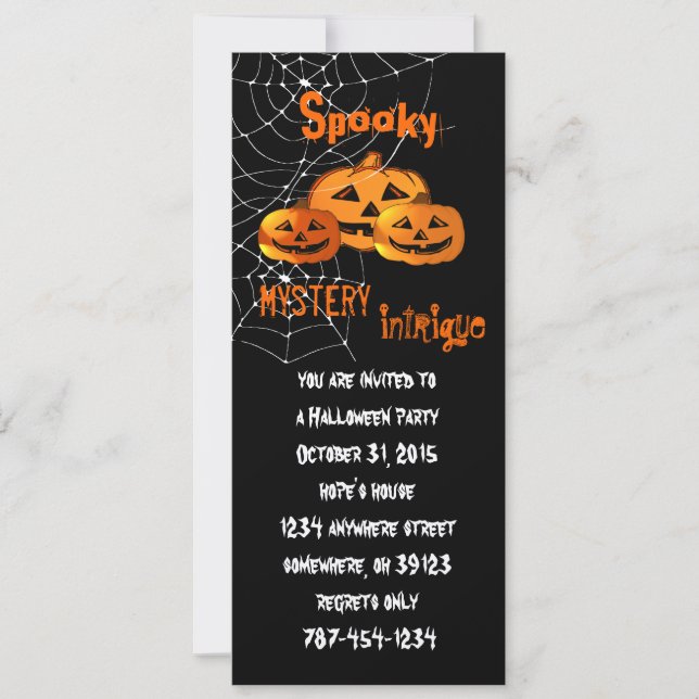 Cartes d'invitation pour une fête Halloween Toile  (Devant)