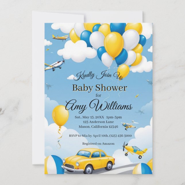 Cartes d'invitation pour une fête prénatale pour g (Devant)