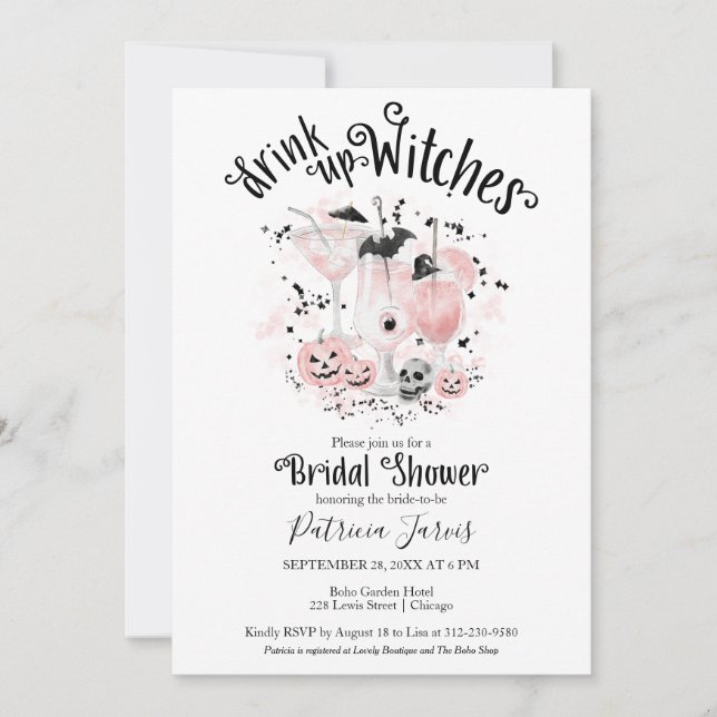 Cartes d'invitation pour une fête prénuptiale Hall (Devant)
