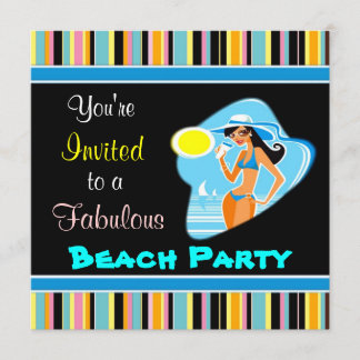 Cartes d'invitation pour une fête sur la plage