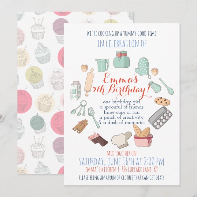 Cartes d'invitation pour une fête sur le thème de  (Devant / Derrière)