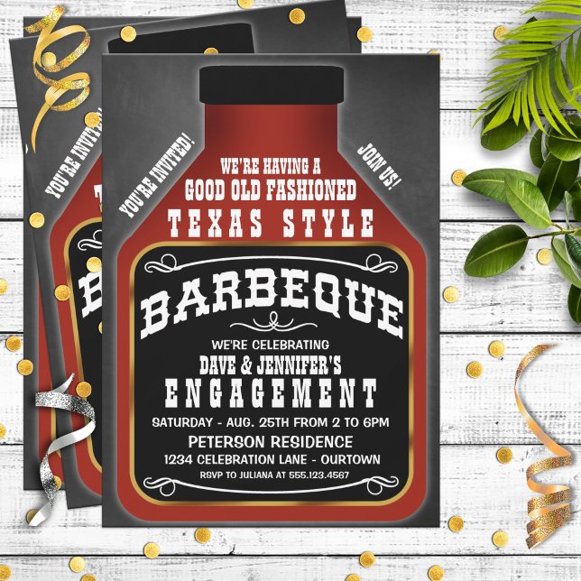 Cartes d'invitation pour une soirée BBQ à la texan (Créateur téléchargé)