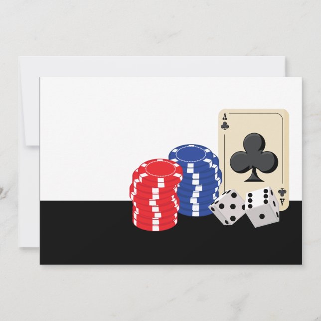 Cartes d'invitation pour une soirée casino (Devant)