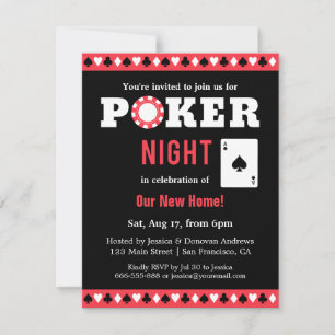 Cartes d'invitation pour une soirée de jeu de poke