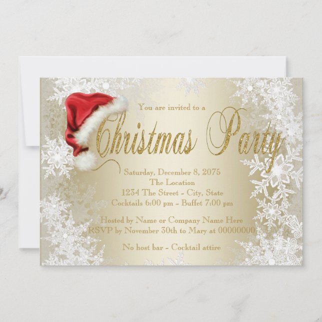 Cartes d'invitation pour une soirée de Noël avec u (Devant)