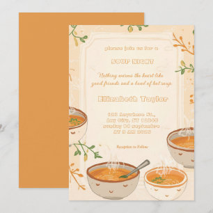 Cartes d'invitation pour une soirée de soupe