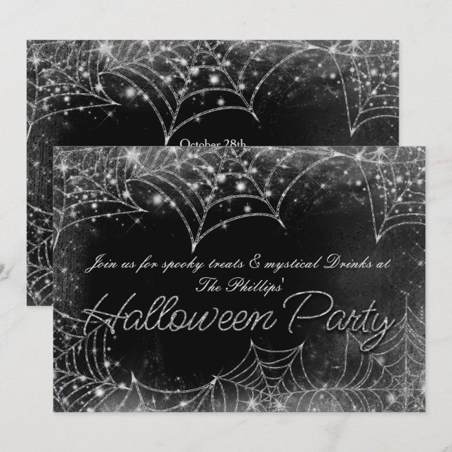 Cartes d'invitation pour une soirée d'Halloween To (Devant / Derrière)