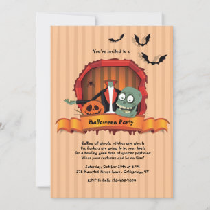 Cartes d'invitation pour une soirée Halloween sans
