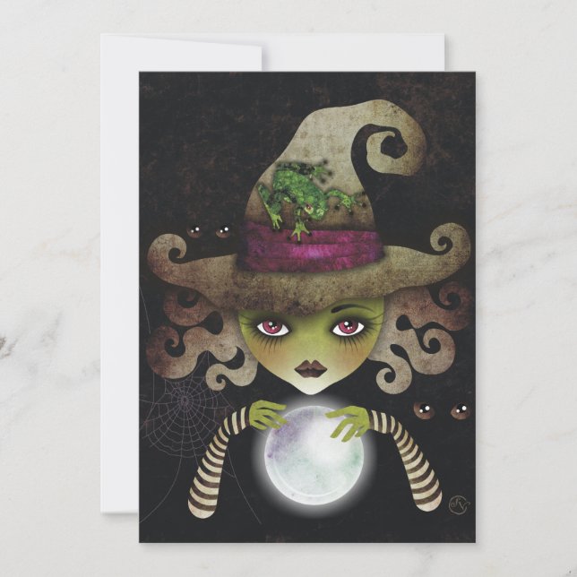 Cartes d'invitation pour une soirée Halloween Sorc (Devant)