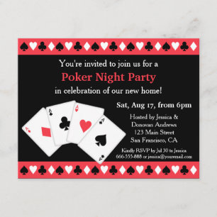 Cartes d'invitation pour une soirée poker de penda