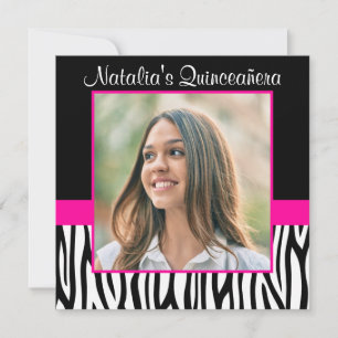Cartes d'invitation Quinceanera Photo Rose Chaud Z