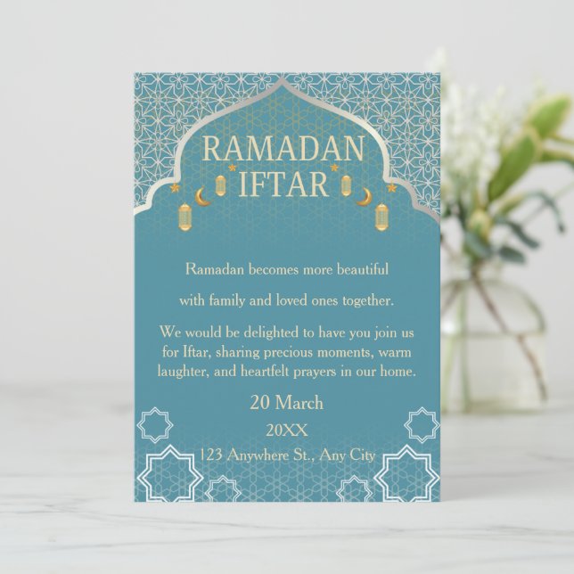 Cartes d'invitation Ramadan Mubarak – Iftar de fam (Debout devant)