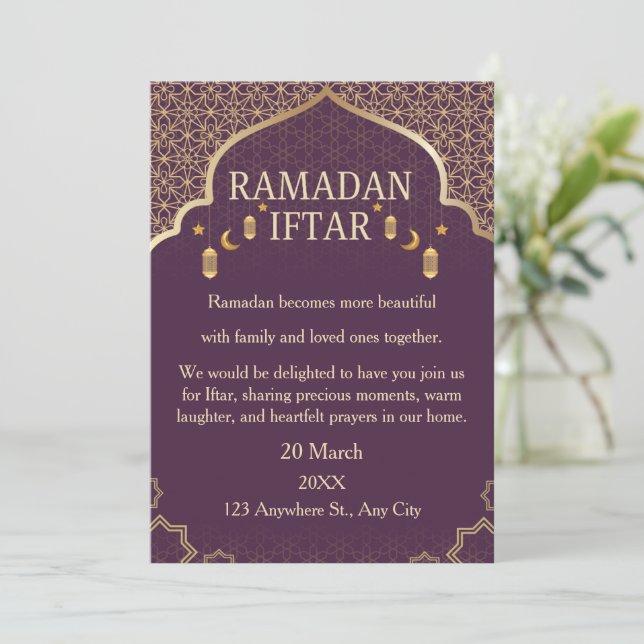 Cartes d'invitation Ramadan Mubarak – Iftar de fam (Debout devant)
