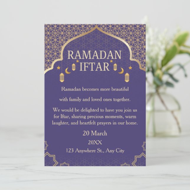 Cartes d'invitation Ramadan Mubarak – Iftar de fam (Debout devant)