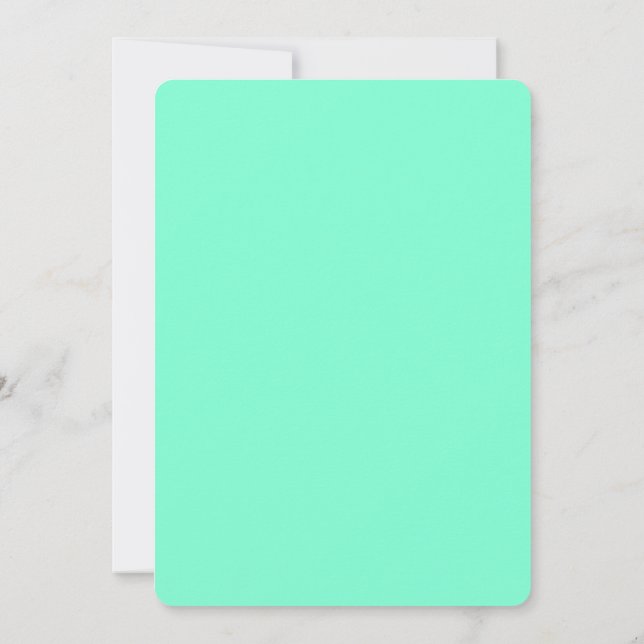 Cartes d'invitation rondes aquamarine – Conception (Dos)