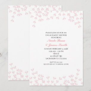 Cartes d'invitation rose pâle rustique avec vigne