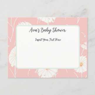 Cartes d'invitation rose Pissenlit en relief
