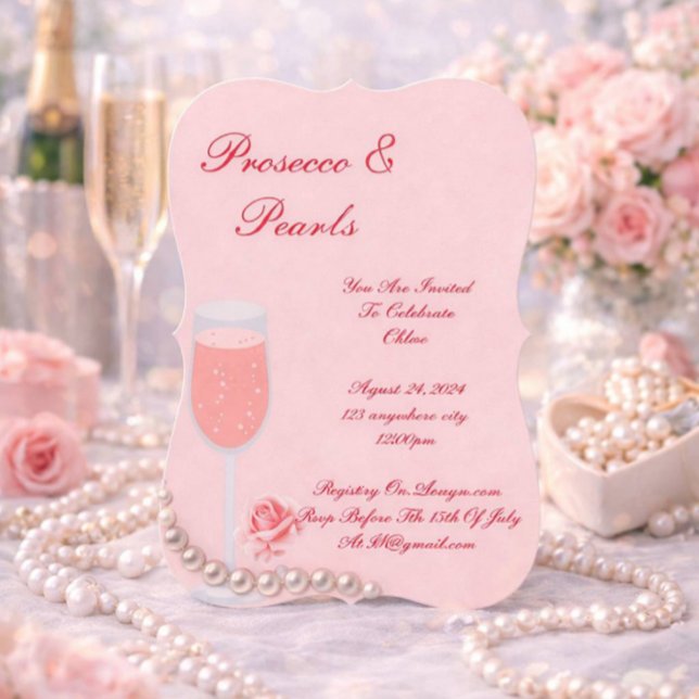 CARTES D'INVITATION ROSE POUR ENTERREMENT DE VIE D (Créateur téléchargé)