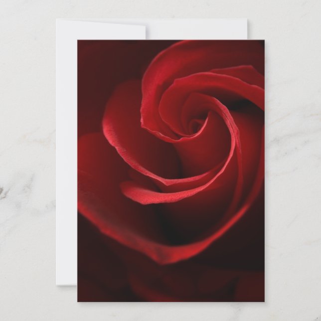 CARTES D'INVITATION    Rose Rouge (Devant)