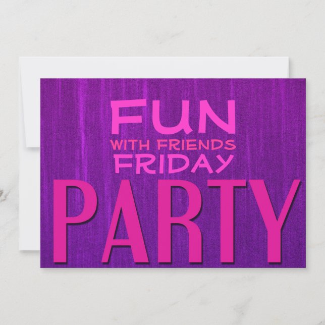Cartes d'invitation rose violet pour une fête avec (Devant)