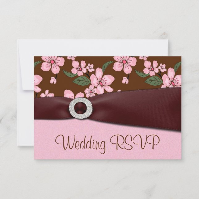 Cartes d'invitation RSVP pour mariage aux fleurs d (Devant)