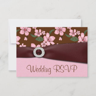 Cartes d'invitation RSVP pour mariage aux fleurs d