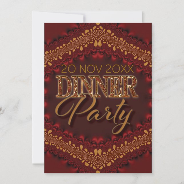 Cartes d'invitation rustiques pour dîner à Bali av (Devant)