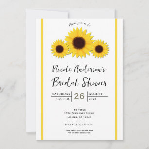 Cartes d'invitation rustiques simples tournesols b