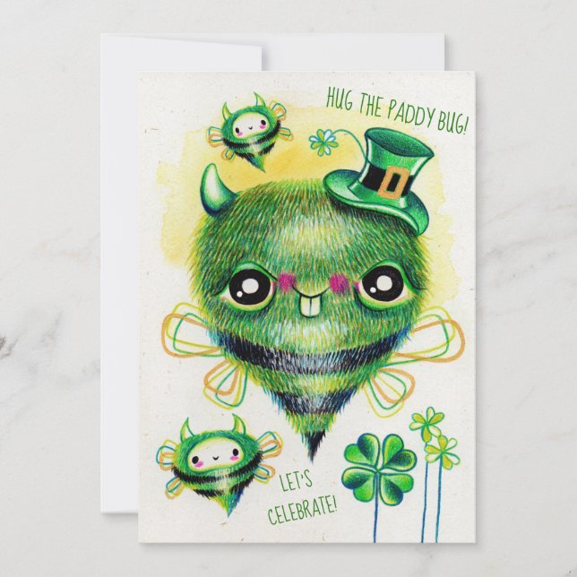 Cartes d'invitation Saint-Patrick de Paddy Bug (Devant)