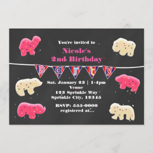 Cartes d'invitation saupoudrées pour fête d'annive