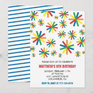 Cartes d'invitation simple pour 9 ans anniversaire