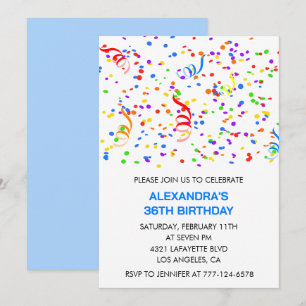 Cartes d'invitation simples pour 36ème anniversair