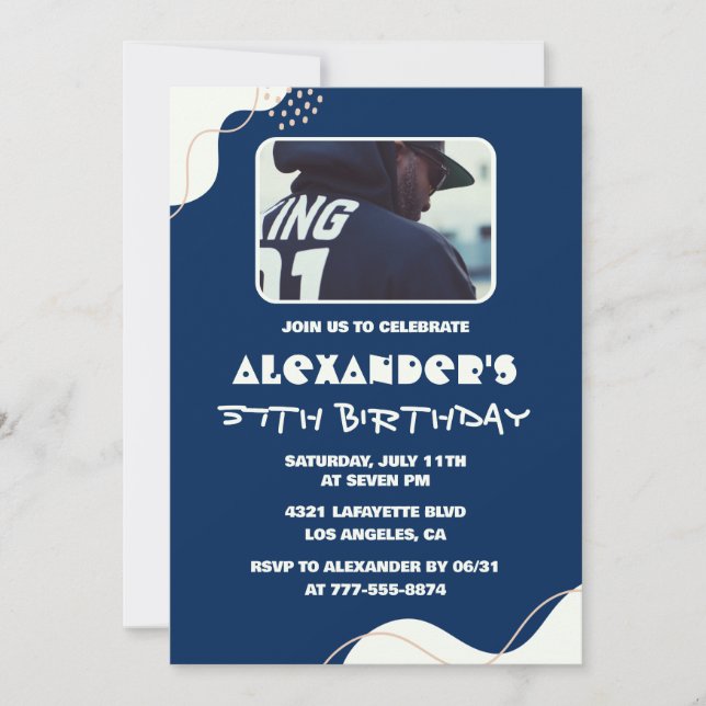 Cartes d'invitation simples pour 57ème anniversair (Devant)