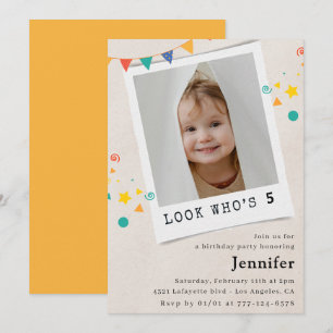 Cartes d'invitation simples pour 5ème anniversaire