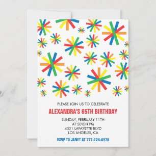 Cartes d'invitation simples pour 65e anniversaire